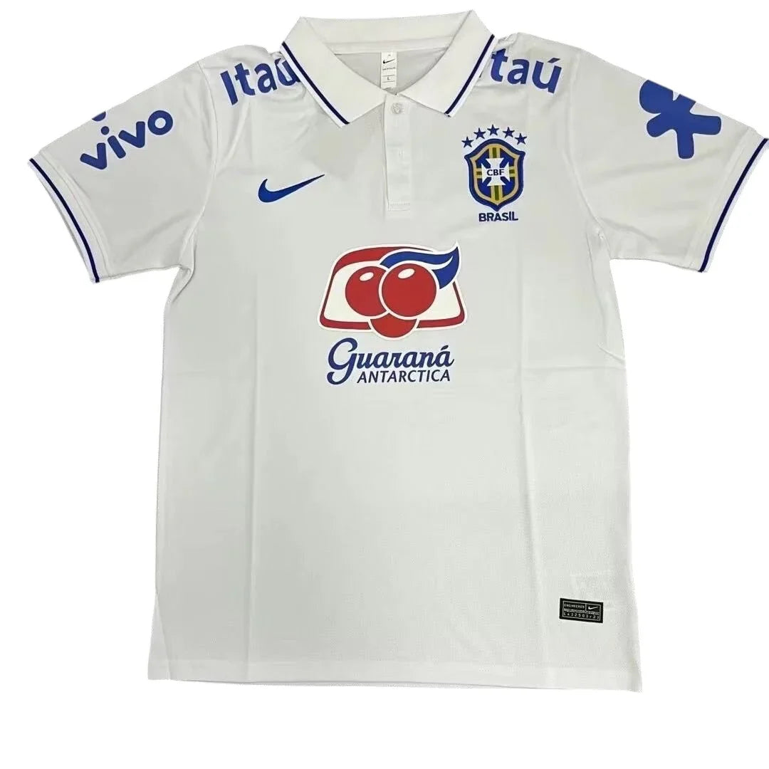 Maillot football Polo Brésil Brazil Blanc 2024/25