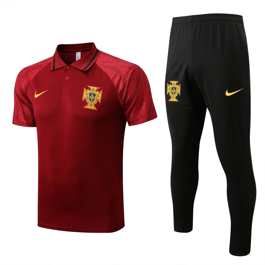 Survêtement Polo Portugal rouge noir 2022