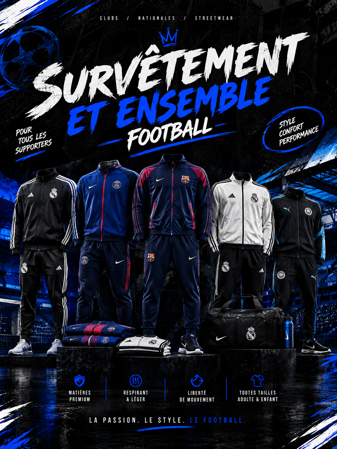 SURVÊTEMENT ET ENSEMBLE FOOTBALL