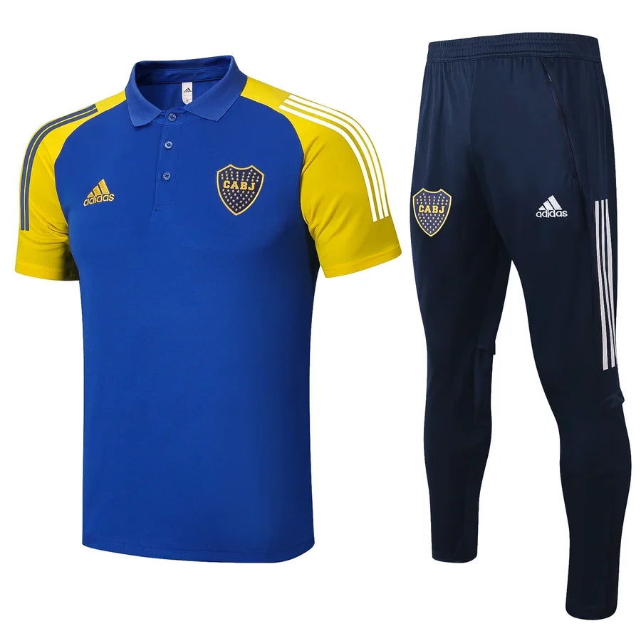 Survêtement Polo Boca Junior bleu/jaune 2022
