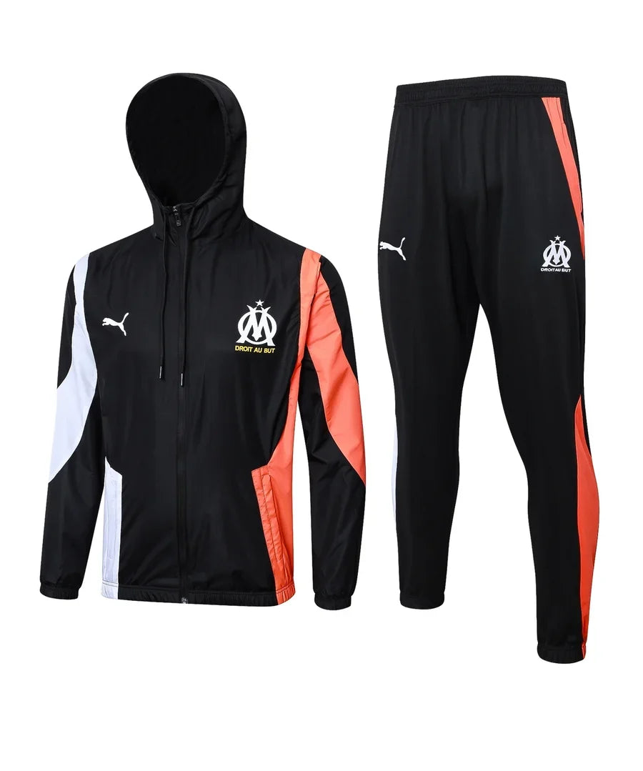Survêtement football ensemble Capuche OM/Marseille noir 2024/25