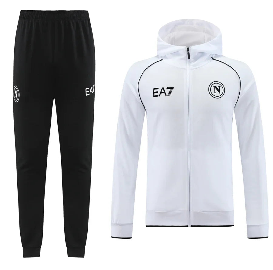Survêtement ensemble football Napoli Naples jogging capuche blanc 2024/25
