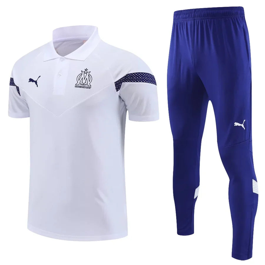 Survêtement Polo OM/Marseille blanc/bleu 2023/24