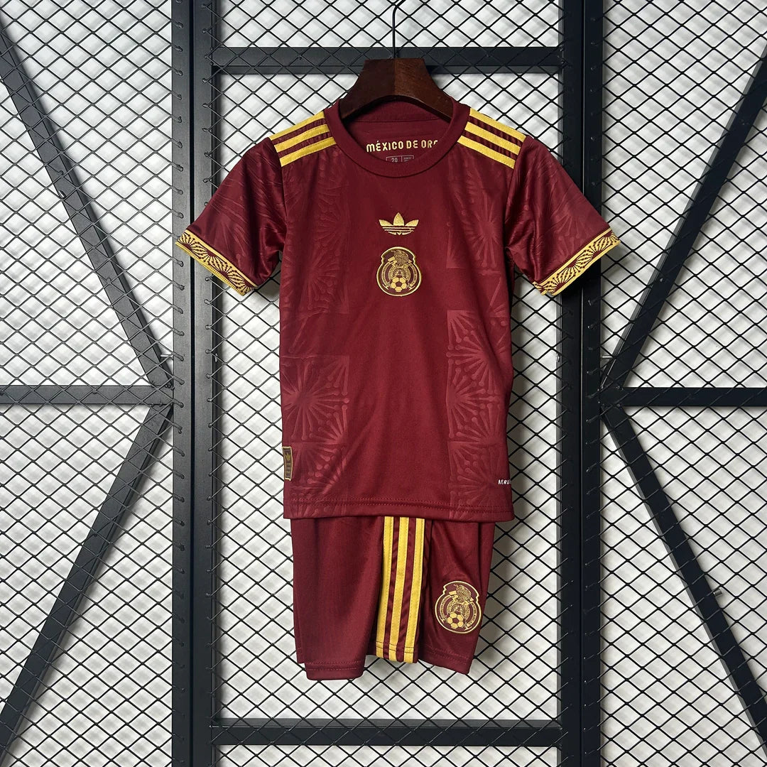 Kit ensemble football Mexique/Mexico rouge adulte/enfant 2025/26