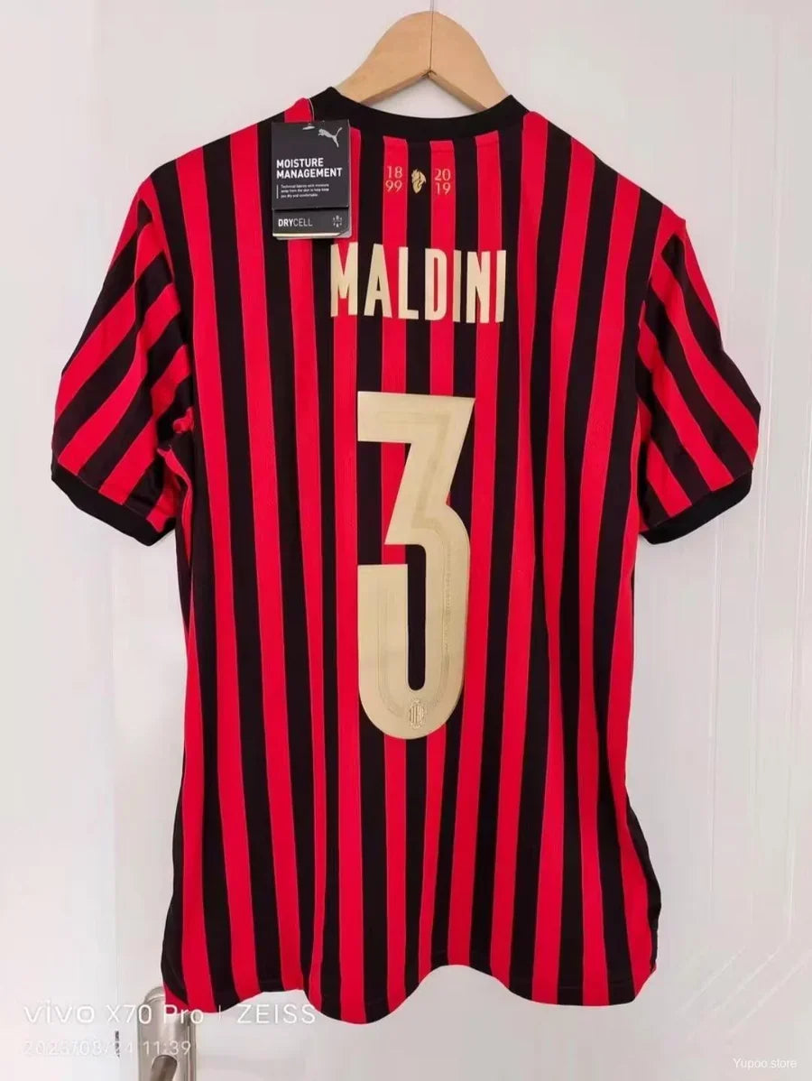 Maillot football Milan AC domicile 2019/20 120e anniversaire MALDINI #3