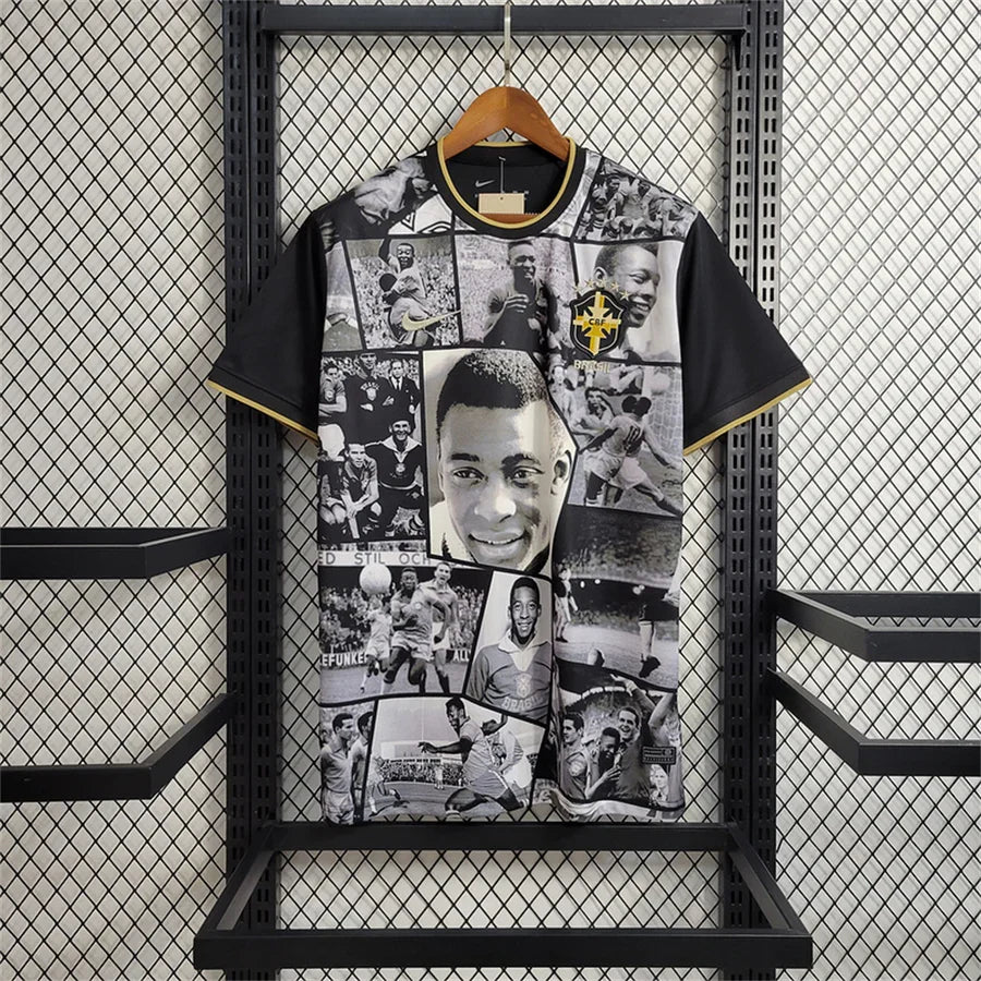 Maillot football Brésil Brazil Noir Spécial Édition Pelé